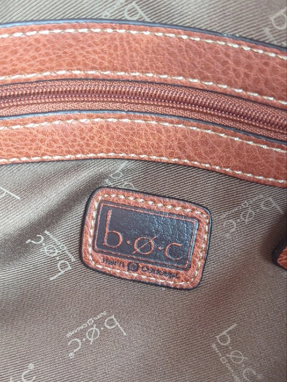 Leather Charging Handbag - Brown